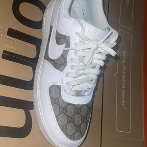 good condition size 13 Nike Air Force ones with the Gucci imprint authentic